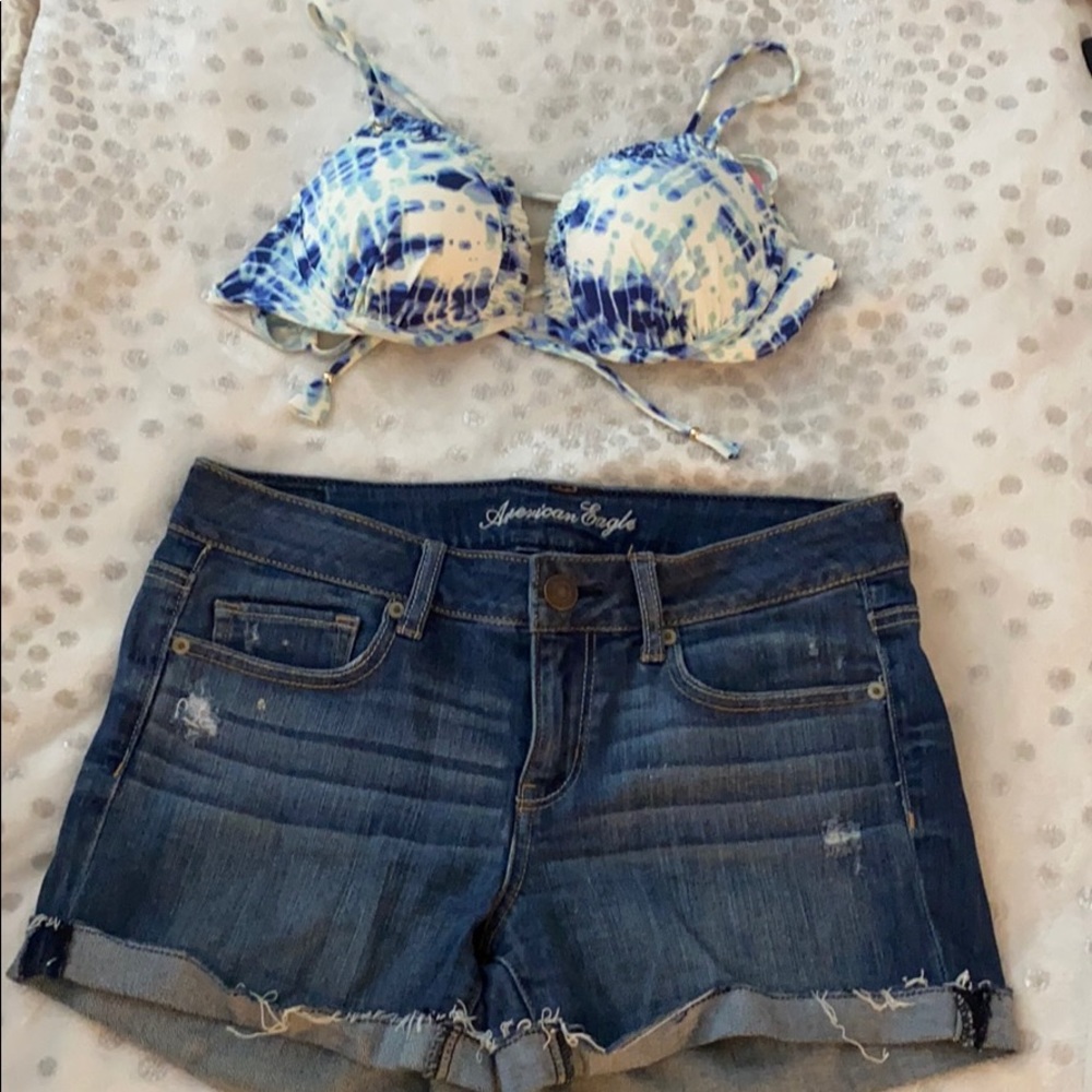 AE denim stretch shorts😍